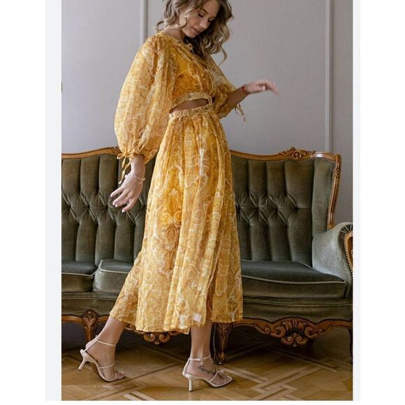To My Love Paisley Cut Out Dress L - Picture 2 of 11